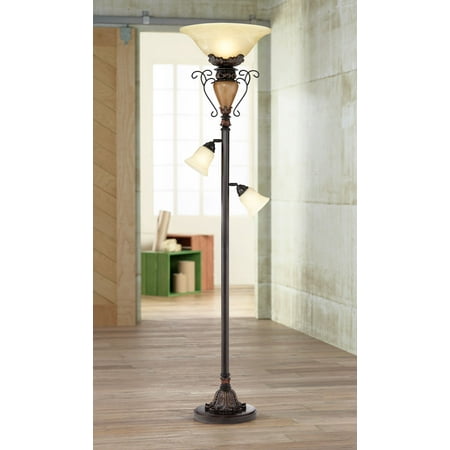 Regency Hill Traditional Torchiere Floor Lamp Tree Bronze