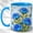 Blue, variant on Blue Rose Bouquet Accent Mug, 11oz Ceramic Coffee Cup for Rose Lovers