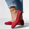 thumbnail image 5 of GUOBIOZIY Pointed Toe Flats for Women Dressy Casual, Low Heel Dress Shoes Comfortable, Slip-on Business Work Loafer Shoes for Women（Red,7.5）, 5 of 7