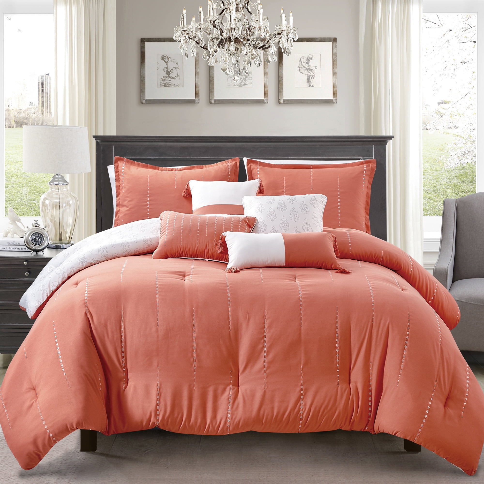 HGMart Bedding Comforter Set Bed In A Bag 7 Piece Luxury Micro Sculpt 
