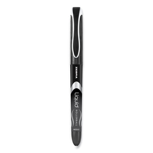 Liquid Ink Roller Ball Pen, Stick, Extra-Fine 0.5 mm, Black Ink, Black Barrel, 12/Pack | Bundle of 2 Dozen