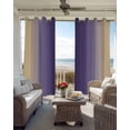 thumbnail image 3 of Purple Yellow Ombre Blackout Curtains 45 Inches Long, Kitchen Black Out Window Treatments, Farmhouse Modern Gradient Art Thermal Insulated Lined Drapes for Small Window with Grommet 42"x45", 3 of 8
