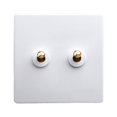 thumbnail image 1 of facefd Switch Wall Button Socket Lever Toggle Control White Improvement Antique Household Brass Light Panel Accessory Supply Connector 2, 1 of 5