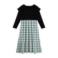 thumbnail image 3 of Abcomgle Girls Long Sleeve Dresses 10-12 Casual Patchwork Ruffle Sleeve Maxi Dress Plaid Sundresses Summer Crew Neck Tiered Dresses with Pockets,13-14 Years Sky Blue, 3 of 3