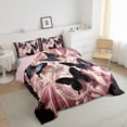 thumbnail image 3 of Manfei Black Blue Butterfly Bedding Toddler Comforter Set, Girls Brocade Pearl Down Comforter, Princess Bedding Sets Toddler with Comforter, Breathable Bedroom Decoration, 2 Pieces Reversible, 3 of 8
