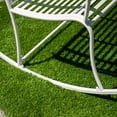 thumbnail image 5 of XBrand 44.5"L Iron Sun-Patterned Seat for Two Indoor/Outdoor Rocking Bench, Durable Patio Rocking Bench, White, 5 of 6