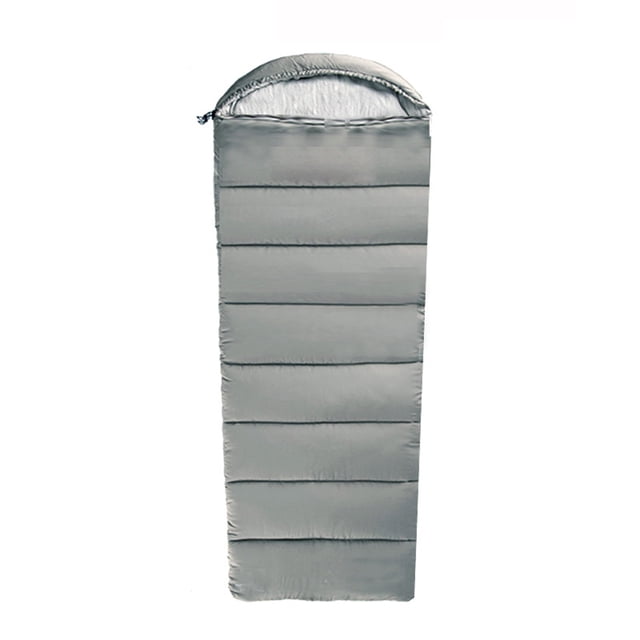 Graflsoa Sac de Couchage en Coton Lavable avec Capuchon pour le Camping, Léger et Chaud, Gris Roche, 1300 g, Mélange Polyester-Coton