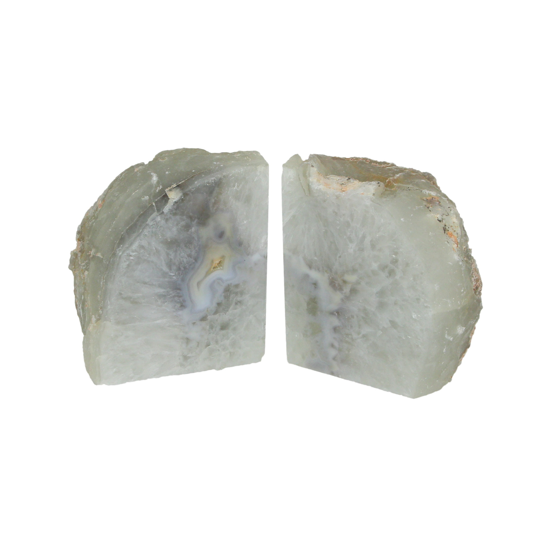 Polished Light Yellow Natural Brazilian Agate Geode Bookends 7 11 Pounds Walmart Com