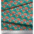 thumbnail image 2 of Soimoi Toile Lourde Verte Feuilles & Tissu Imprimé Floral 1 Yard 58 Inch Wide, 2 of 6