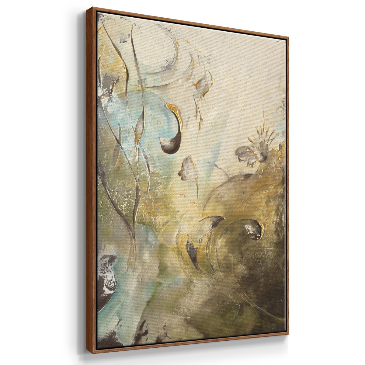 Enchanted Garden II Framed Premium Gallery Wrapped Canvas - Ready to Hang - 27 x 41 - Walnut Floating Frame