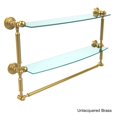 thumbnail image 3 of Waverly Place Collection Two Tiered Glass Shelf with Integrated Towel Bar - Satin Chrome / 24 Inch, 3 of 5