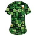 thumbnail image 3 of Scrubs for Women St. Patrick's Day Nursing Uniform V-Neck Shirts Clover Print Scrub Holiday Workwear, 3 of 4