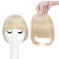thumbnail image 4 of Benehair Clip in Fringe Hair Extensions as Humam Neat Bangs Thick Hairpiece 6" Ash Blonde Mix Bleach Blonde, 4 of 6