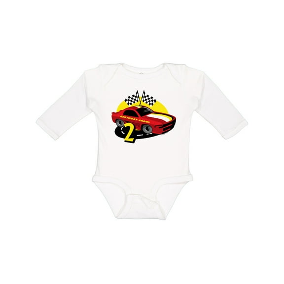 Inktastic Race Car 2nd Birthday Boys Long Sleeve Baby Bodysuit