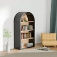 thumbnail image 5 of CQSXDA Black Arched Bookshelf for Home & Office 43" Tall 4-Tier MDF Storage Shelf with Anti-Tipping Safety, 5 of 10