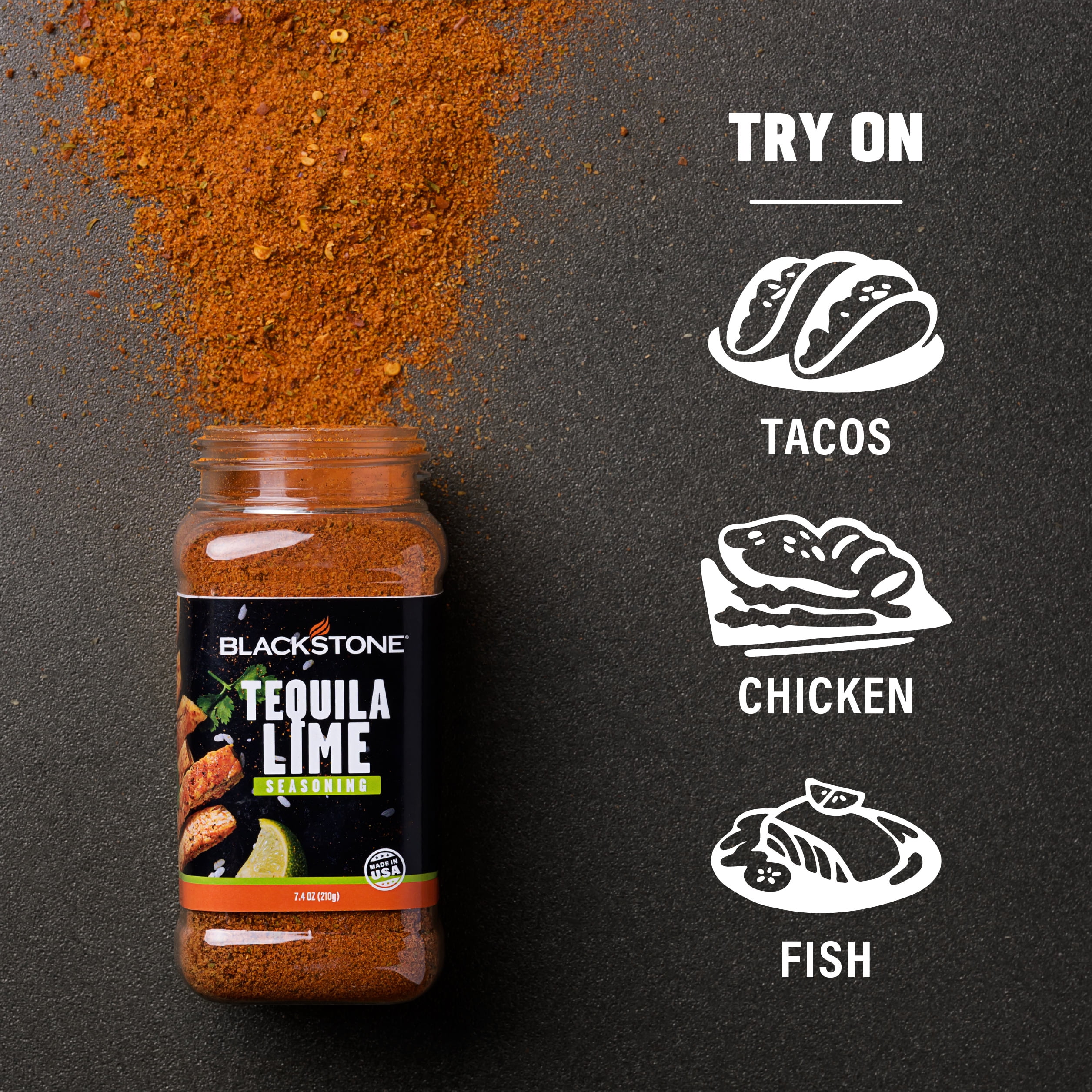 (2 pack) Blackstone Tequila Lime Seasoning, 7.4 oz - Gluten-Free
