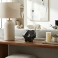 thumbnail image 3 of Geometric Star Orb for Home Decor - Modern Stoneware Sculpture for Living Room, Office, Shelf or Coffee Table Accemt - Decorative Ornament Figurine for Bathroom Counter Styling - 5", Black, 3 of 12