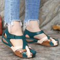 thumbnail image 4 of Sandales pour Femmes à Bout Souple à Talons Bas Chaussures d'Été pour Femmes Sandales à Talons Multicolores Chaussures d'Été pour Femmes Talon Chaussures Femme Vert_32 42, 4 of 6