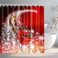 thumbnail image 5 of PALIFEUR Christmas Shower Curtain, Merry Xmas Santa with Red Background Shower Curtain Liner, Waterproof Shower Curtains for Bathroom, Christmas Decorations, 71L x 59W Inch, 5 of 8