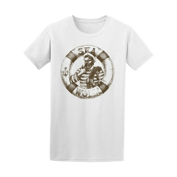 Sailor Graphic Sketch T-Shirt Men -Image by Shutterstock, Male Medium