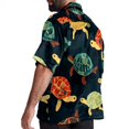 thumbnail image 3 of Turtle Seamless Men's Short Sleeve Shirts with Spread Collar Tops, Casual Printed Poplin Shirt, Button Down Short Summer Beach Shirts - Unisex, 3 of 6