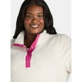thumbnail image 4 of Terra & Sky Women's Plus Size Quarter Snap Fleece Shacket, Sizes 0X-5X, 4 of 6