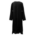 thumbnail image 5 of Winter Fall Dresses for Women Wedding Guest Long Sleeve Casual Solid Dress O-Neck Irregular Loose Long Dress, 5 of 5