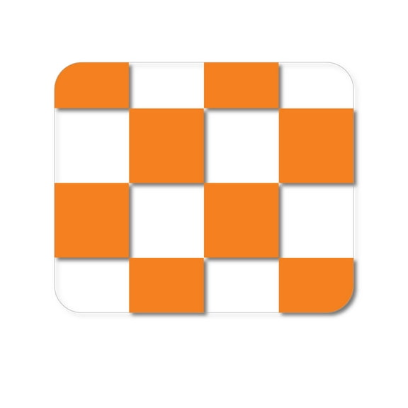 DistinctInk Mouse Pad - 1/4" Foam Rubber - Tennessee Checkerboard - Orange, Clear