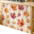 thumbnail image 2 of Fall Maple Leaves Cabinet Curtain 35"Wx35"L,Dustproof Under Sink Skirt with Self Adhesive Tape,Thanksgiving Farmhouse Orange Leaf Cabinet Curtain Cover for Kitchen Sink,Bathroom Vanity,Laundry Room, 2 of 9