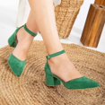 thumbnail image 3 of Marcelle - Zapatos de novia de ante verde verde 23 CM, 3 of 4
