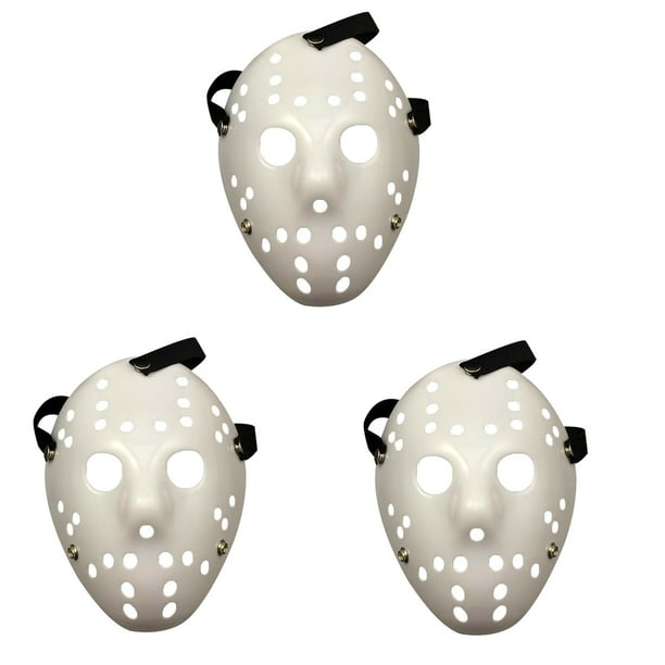 3X Cara de Halloween Máscaras de Cabeza de Miedo Fiesta Cosplay Disfraz Hockey Disfraz Decoración de Halloween