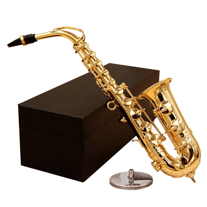Dolls House Music Room Decorative Tenor Saxophone Instrument Model Kits Gift 