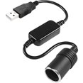 thumbnail image 2 of NAOJIE 12" USB to Cigarette Lighter Adapter,12V Cigarette Lighter Socket for Driving Recorder,GPS,Dash Camera,Perfect USB to Cigarette Lighter Plug Car Accessories, 2 of 7
