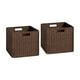 thumbnail image 3 of Cesta de almacenamiento tejida, cesta de almacenamiento plegable, cesta de almacenamiento decorativa tejida a mano, cesta de almacenamiento conveniente para artículos Marrón oscuro 2 piezas, 3 of 8
