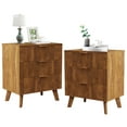 thumbnail image 3 of YOCWO 3 Drawer Fluted Nightstand, Wood Chest of Drawer for Bedroom, Walnut, 3 of 5