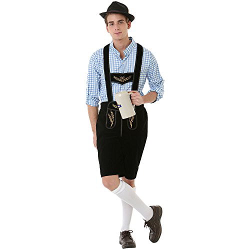 Traditional Rutger Bavarian Oktoberfest Lederhosen Mens Fancy Dress Costume 