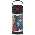 thumbnail image 1 of Botella de acero inoxidable THERMOS FUNTAINER de 12 onzas con pajita aislante al vacío para niños Avengers, 1 of 3