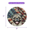 thumbnail image 5 of Patriotic Pug Stained Glass Portrait American Flag Ceramic Round Ornament Dog Lover Gifts Home Tree Decor - 01010, 5 of 5