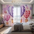 thumbnail image 2 of Hot Air Balloons Blackout Curtains for Bedroom/Living Room, Pinch Pleated Black Out Curtains, Valentine's Day Watercolor Love Balloons Room Darkening Window Drapes with Hooks 2 Panels, 39"x70", 2 of 8