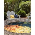 thumbnail image 3 of Unique Loom Outdoor Coastal Collection Area Rug - Citrus (10'  Round Multi/Blue), 3 of 8