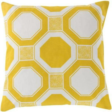 20 X 20 Octagon Lock Citrus Yellow And Eggshell White Decorative