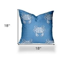 thumbnail image 3 of HomeRoots 18" X 18" Blue And White Crab Blown Seam Coastal Throw Indoor Outdoor Pillow, 3 of 5