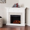 thumbnail image 3 of 48" White and Gray Contemporary Corner Convertible Electric Fireplace, 3 of 3