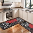 thumbnail image 3 of Kitchen Rugs Sets Of 2,Red and Black Pioneer Flower Pattern Anti Fatigue Kitchen Mat Rugs Non Slip Washable,Decorative Kitchen Floor Mats for Kitchen,Sink,Laundry,17"x47"+17"x47", 3 of 5