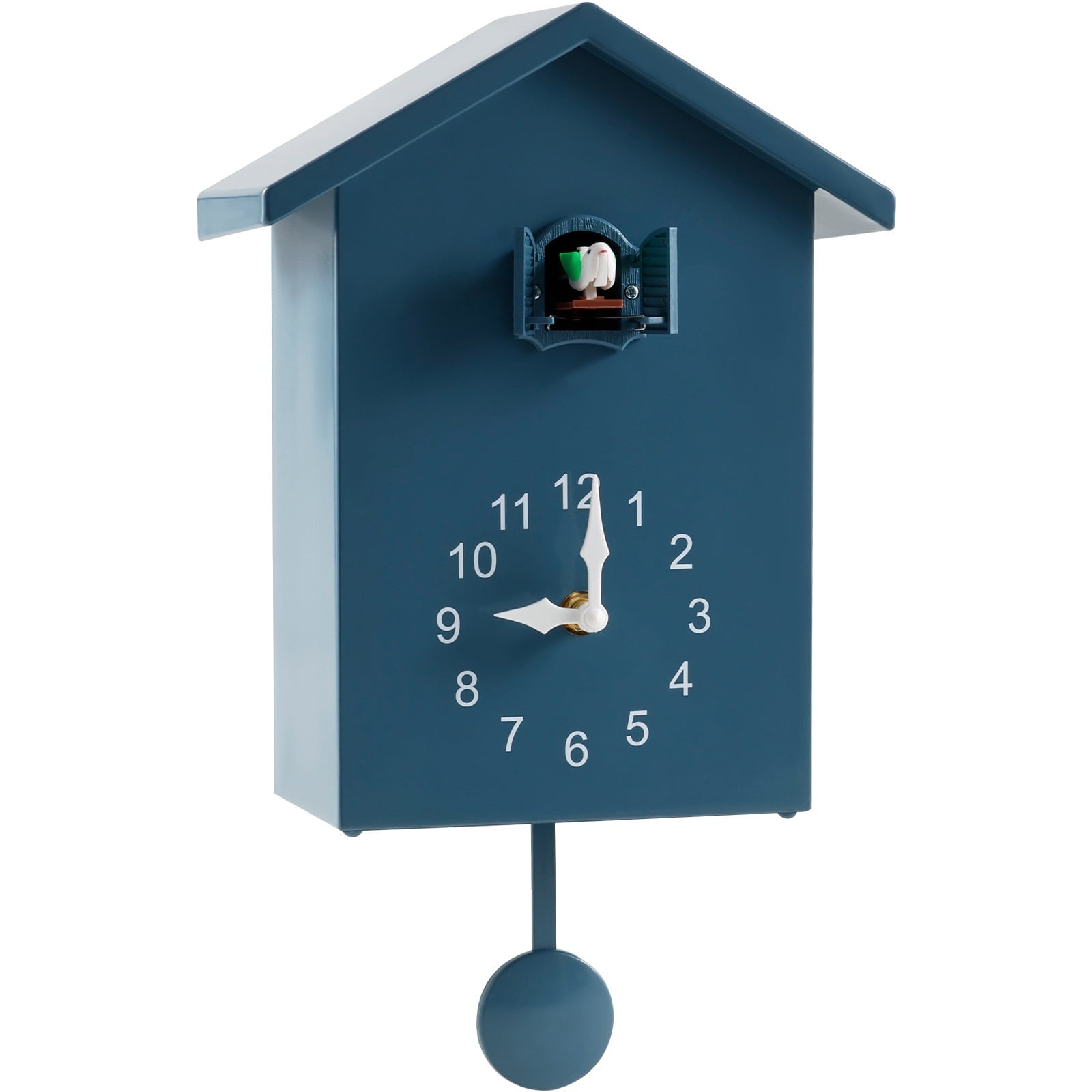 Vensio Modern Minimalist Cuckoo Wall Clock with Pendulum and Natural Bird Voices, High Quality ABS