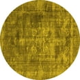 thumbnail image 1 of Ahgly Company Indoor Round Oriental Yellow Industrial Area Rugs, 5' Round, 1 of 4