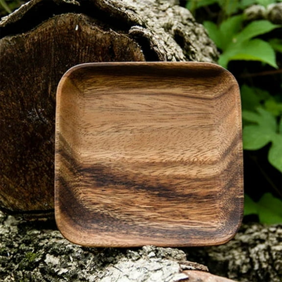 Walnut Wood Plates Square Wooden Snack Plate Cake Dessert Fruit Serving Small Sushi Food Dishes Plate Set