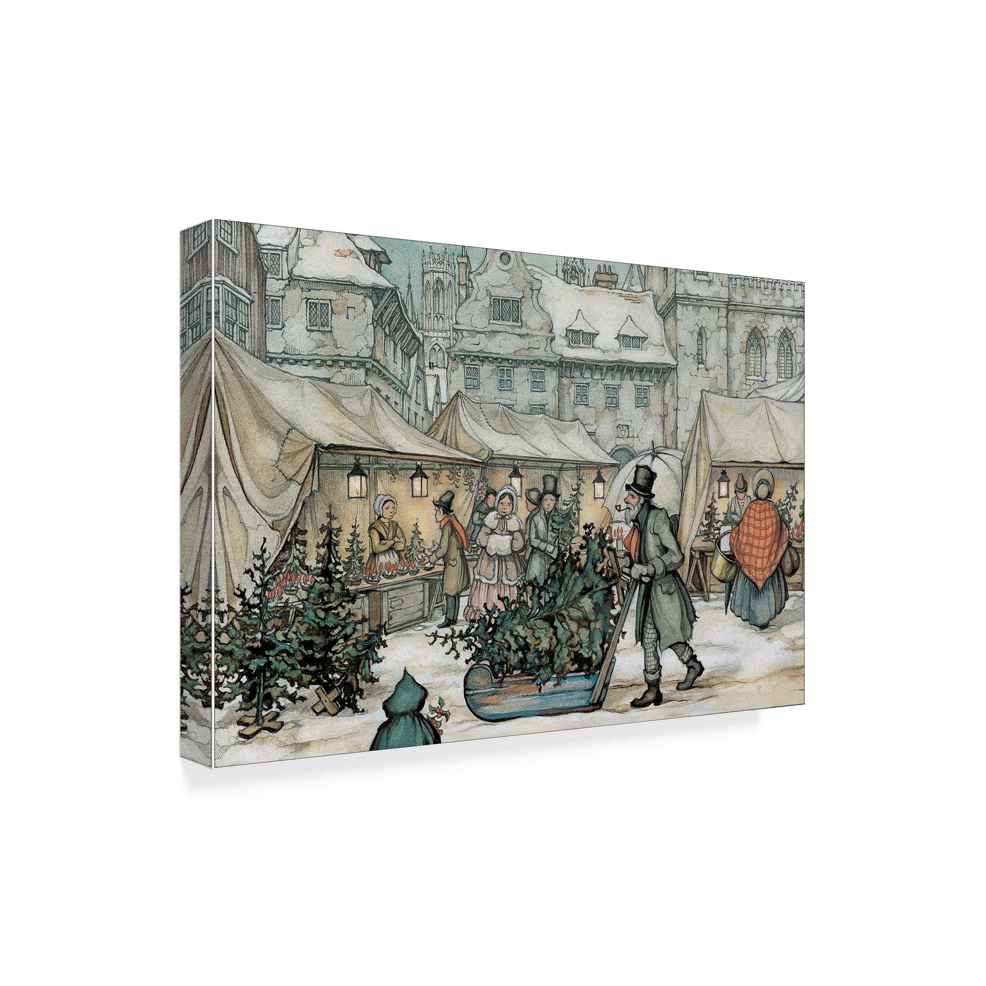 Trademark Fine Art 'A Christmas Sled' Canvas Art by Anton Pieck