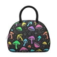 thumbnail image 2 of Mushroom and Dots Black Pattern Insulated Lunch Bag,Leakproof Large Capacity Lunch Box for Work,Picnic or Travel,11.4 X 6.7 X 8.3 Inches, 2 of 6