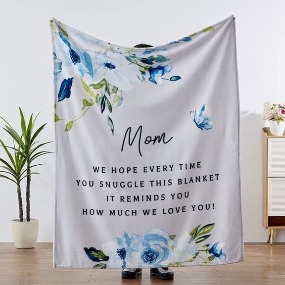 Mom Mom Gifts from Daughters for Mom Birthday Mom Soft Throw, Grey, 30x40in Fleece Blanket